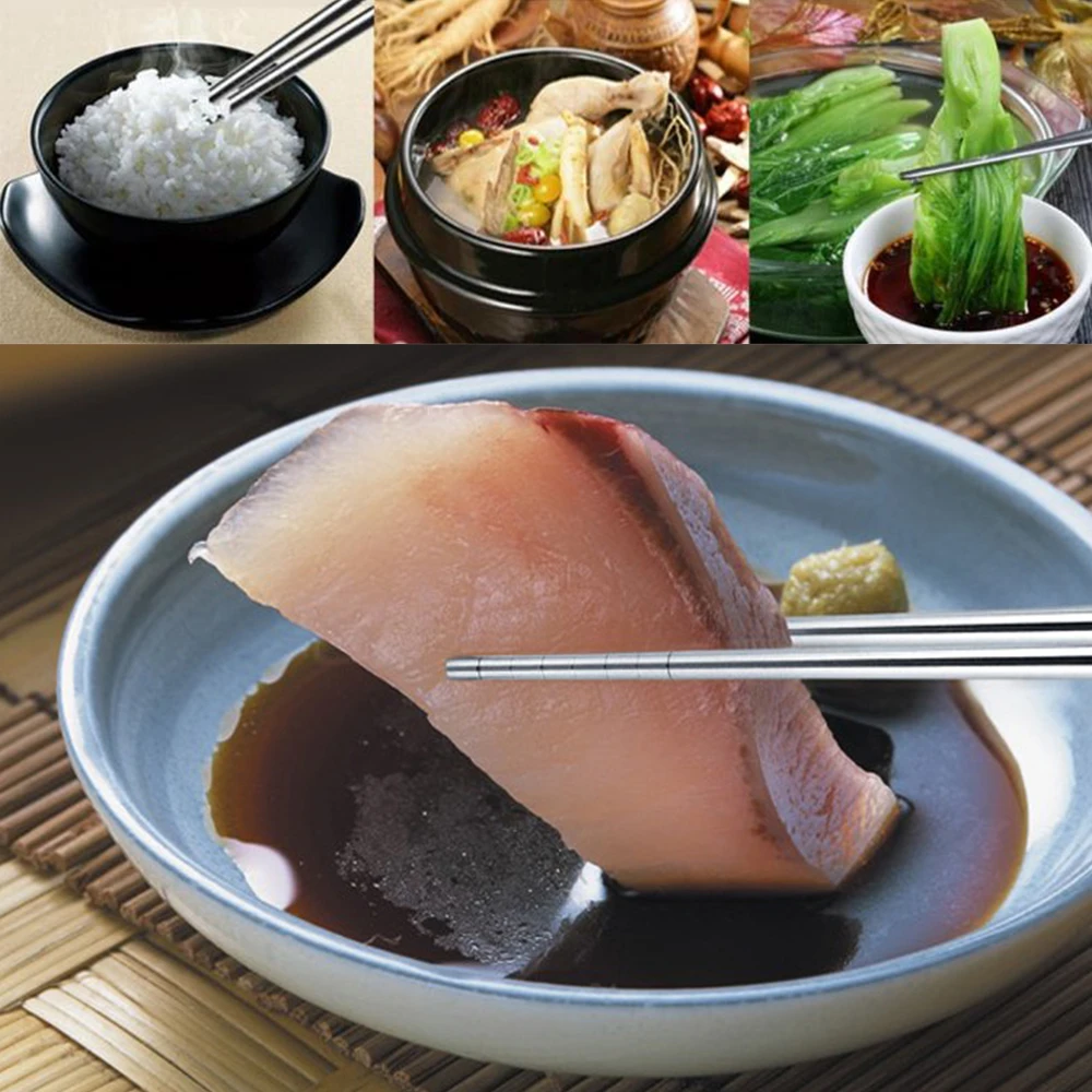 5 пар из нержавеющей стали Нескользящие металлические палочки для суши китайские японские корейские палочки для еды набор дизайнерских кухонных столовых приборов инструменты