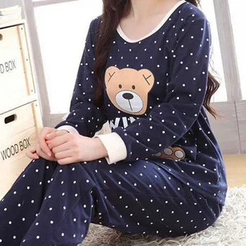 

Cute Ladies' Pajamas Sleep Underwear Lady Set Long Sleeve Energetic Pajama Set