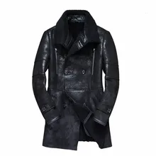 Натуральное меховое пальто для мужчин стрижка овец теплое зимнее пальто для мужчин размера плюс шерстяная куртка для мужчин s одежда жилет Homme 7121-1 YY746