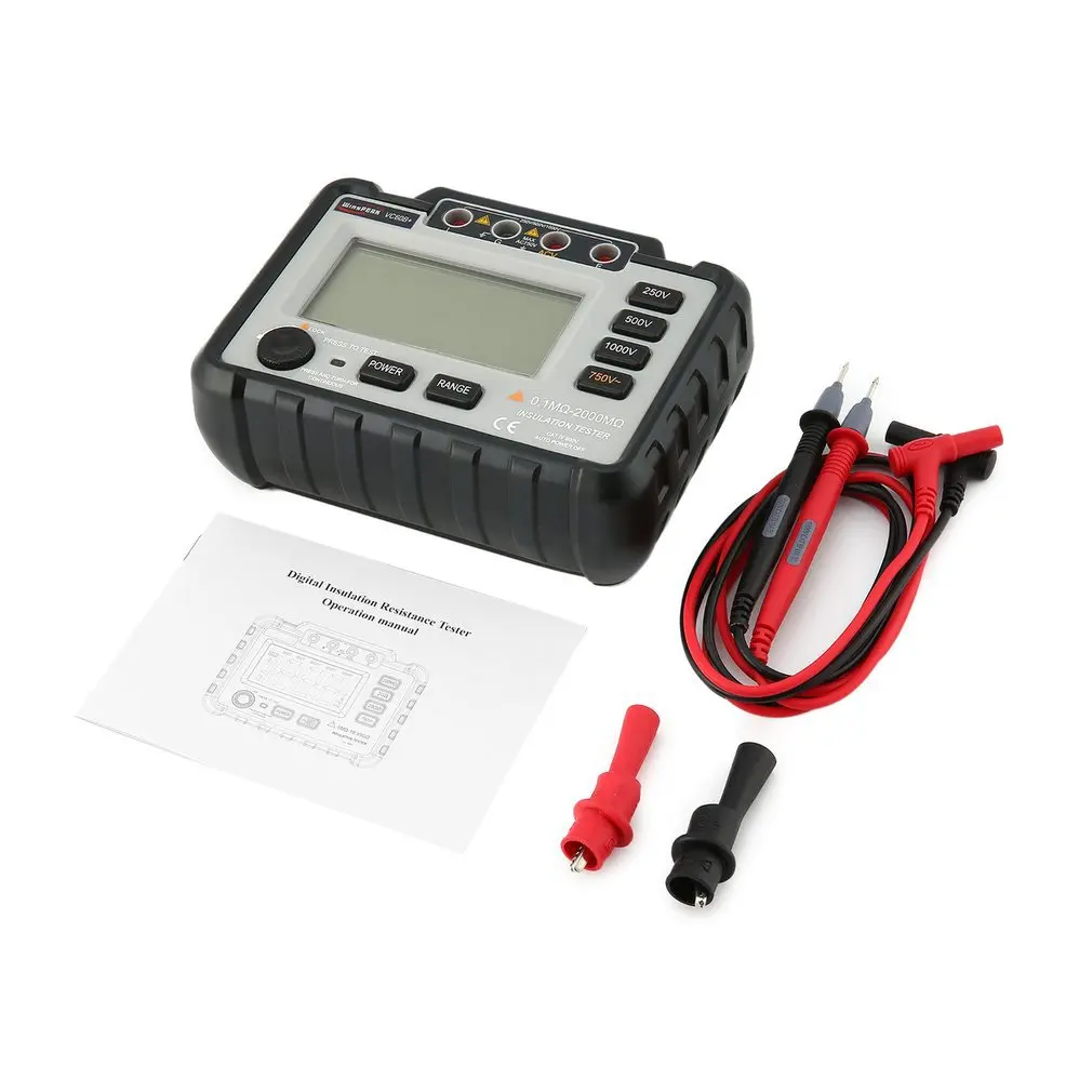 

VC60B+ Digital Insulation Resistance Tester 250V 500V 1000V Ground Meters Megger Megohmmeter Voltmeter Multimeter