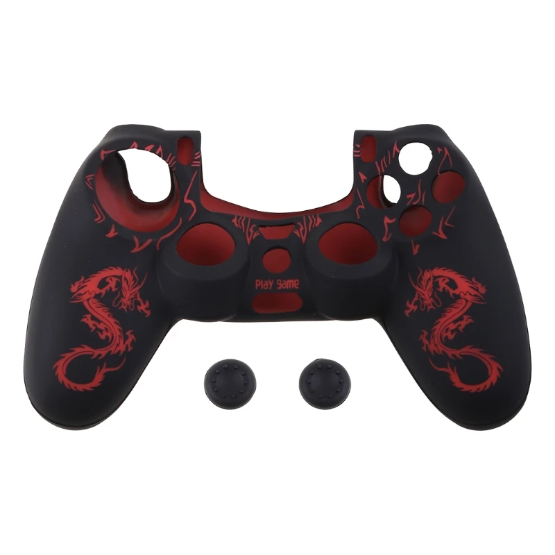 Chinese Dragons Silicone Gamepad Cover Case + 2 Joystick Caps For PS4 ControllerCases AliExpress