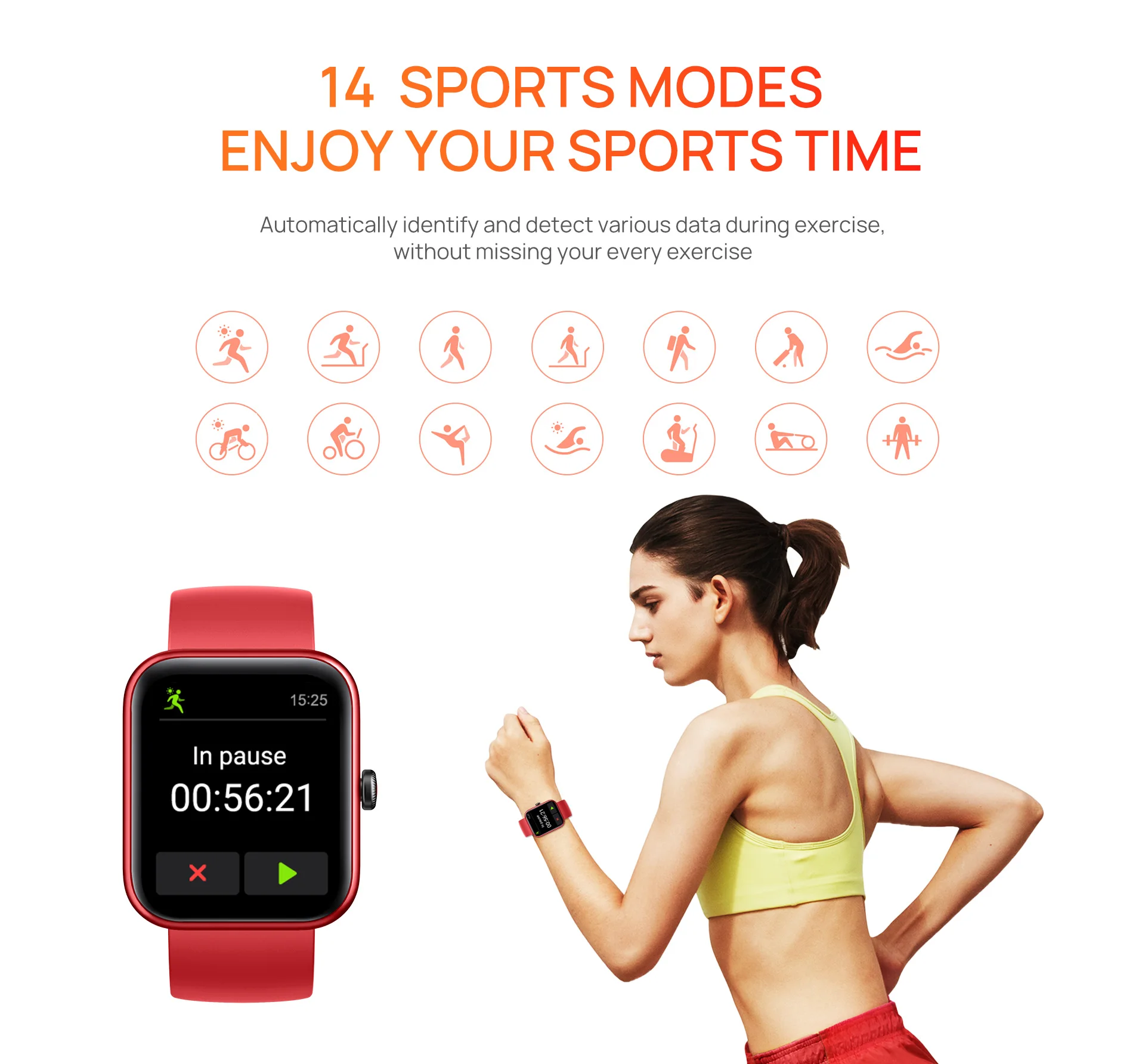 DOOGEE CS2 Pro Smartwatch Sport Smart Watch 5ATM Waterproof Blood Oxygen Measurement Heart rate measurement 14 Sports Modes