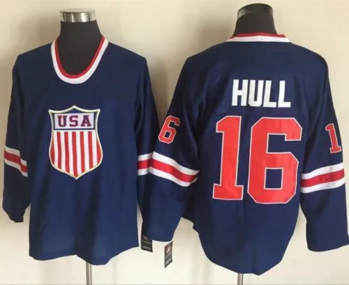 

#16 Bobby Hull USA Team Retro throwback Hockey Jersey Embroidery Stitched Customize any number and name