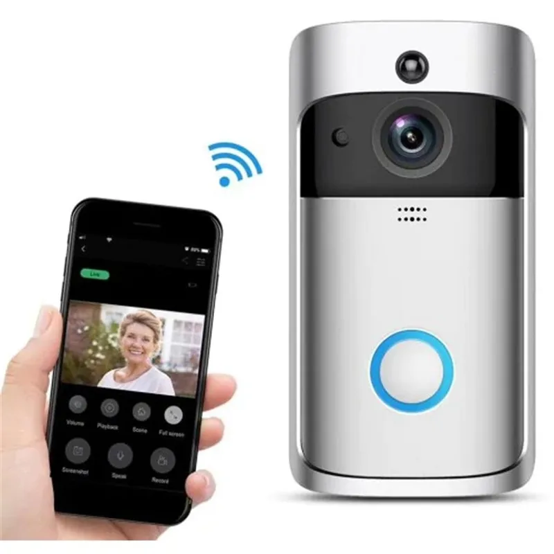 

Smart Video Doorbell Wireless Home for iOS/Android - Carbon Fiber Black