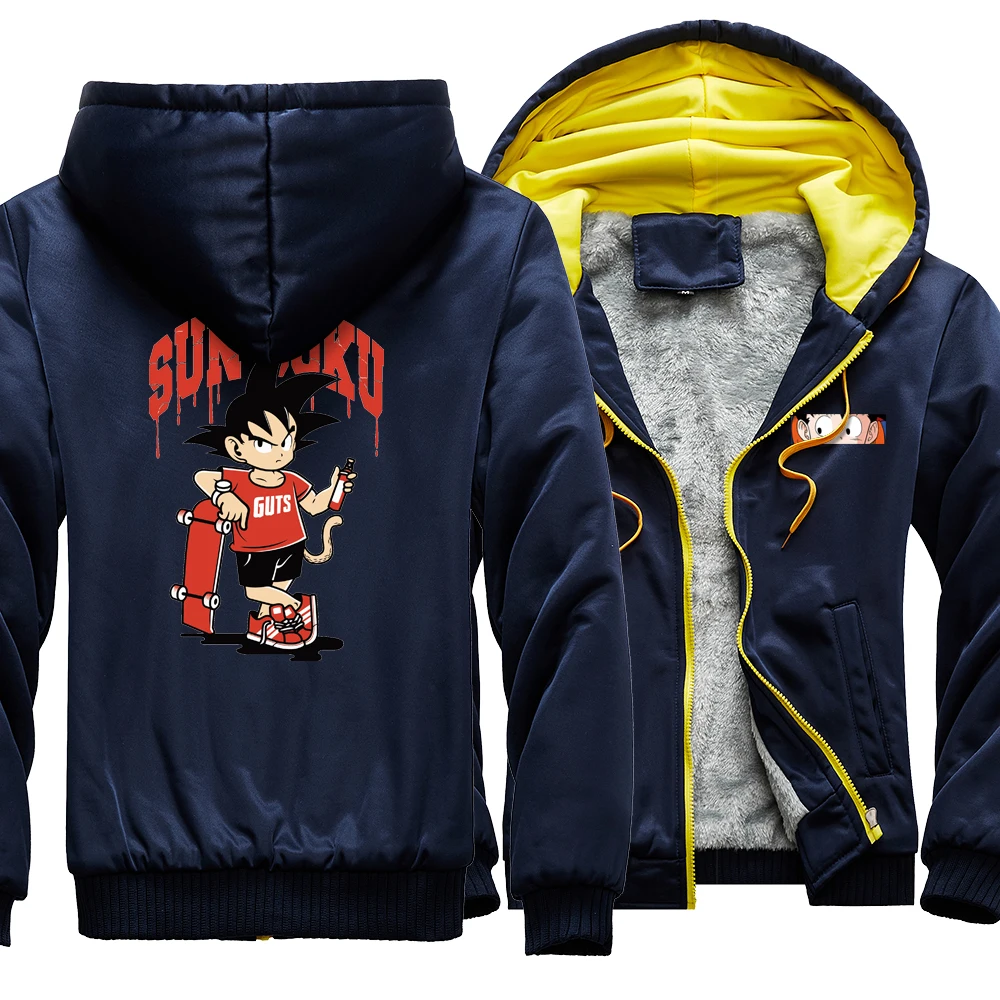 

Goku Game Skateboard Funny Print Male Hoody Personality Fashion Sweatshirt Fleece Thicken Hoodie Pocket Warm Cardigans Men