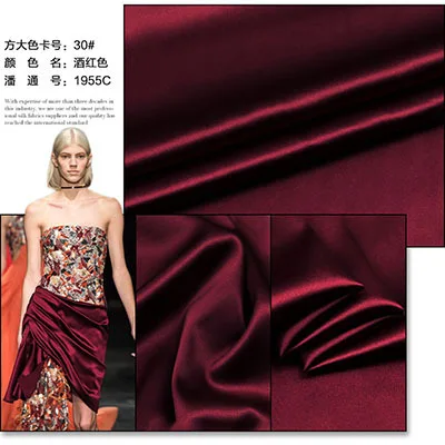 Шелковая ткань для платьев, блузок, свадебной одежды 1,14 метров, чистый шелк, атлас, шармез, 40 мельница, одноцветная, высокого класса - Цвет: see chart