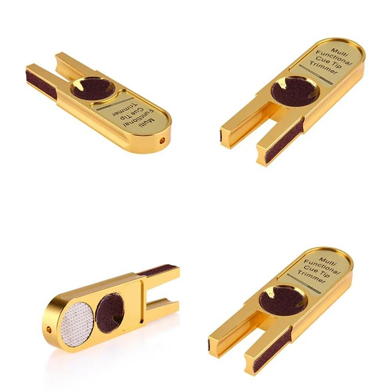 Multifunctional Gold U-shaped Grinding Billiards Cue Tip Scuffer Trimmer