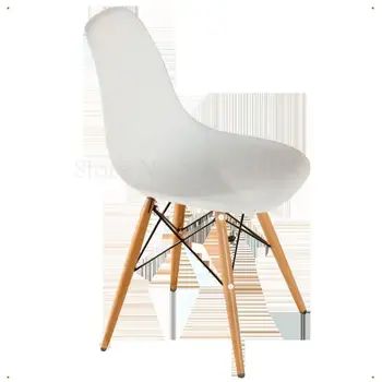 

Designer Chair Casual Negotiation Chair Dining Chair Simple Fashion Solid Wood Plastic Creative Chair