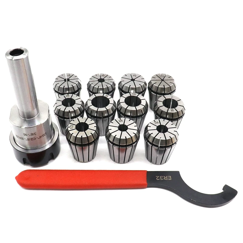 3/4 Straight Shank Er32 Chuck With 11 Pc Collets Set