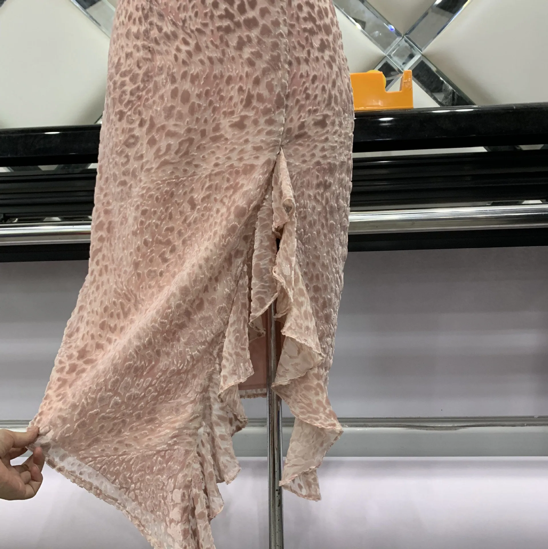 Summer New Fashion Elegant And Sexy Dress Women Sleeveless Halter Pink Print Split Midi Dress Female High Quality
