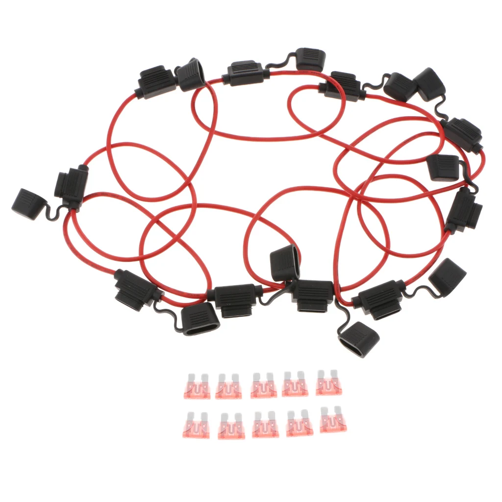 Pack-10 ATC 12 Gauge Blade Fuse Holder Inline AWG Power 12 V Lot Of 25 Pcs