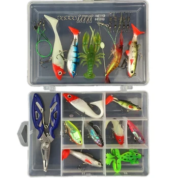 

Single-Tailed Lead Bait Multi-Color Soft Lure 34 Piece Road Soft Bait Suit Bionic Fake Fish Bait Fishing Equipment