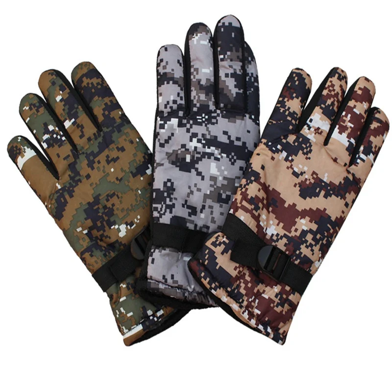 Winter Outdoor Camouflage Full Gloves Keep Warm Waterproof Windproof Gloves Riding Gloves Unisex Mitten