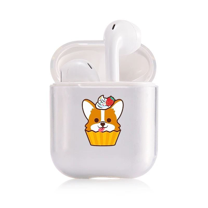 Жесткий прозрачный чехол для наушников Apple airpods 1 чехол Роскошные домашние животные собака корги прозрачный Air Pods чехол для Airpods 2 защитный чехол - Цвет: I201253