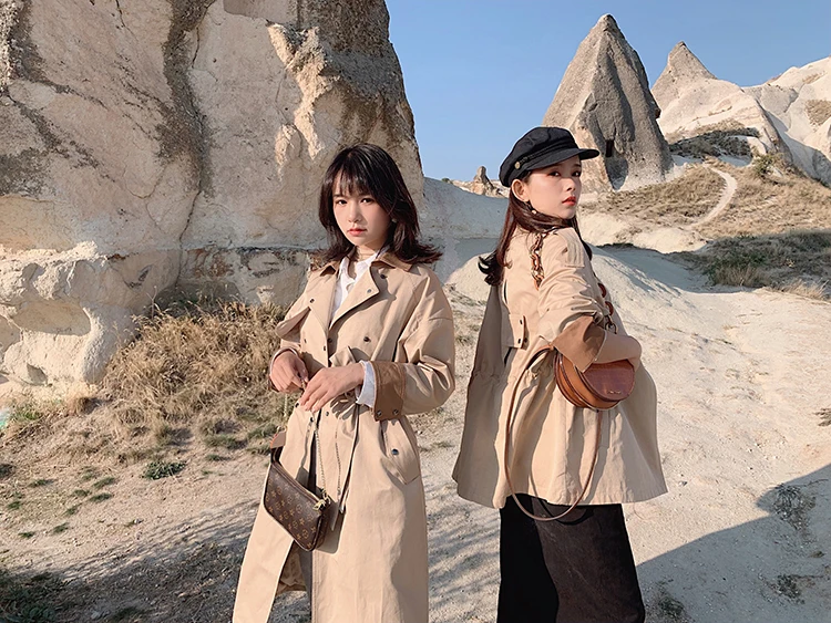 MISHOW2019 Осень короткий и длинный стиль корейский длинный рукав женское пальто стоячий воротник сплошной цвет уличная куртка MX19C7349