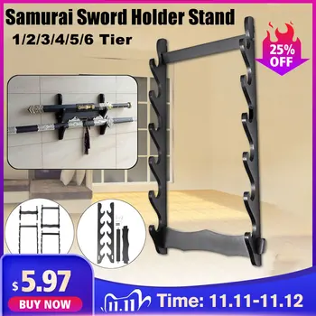 

1 pcs 1/2/4/5/6Tier Wall Hanging Decor Samurai Sword Holder Katana Holder Stand Hanger Bracket Rack Home Decoration Wall Display