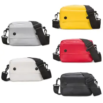 

Fashion Women Crossbody Bag PU Leather Solid Color Wide Shoulder Handbag