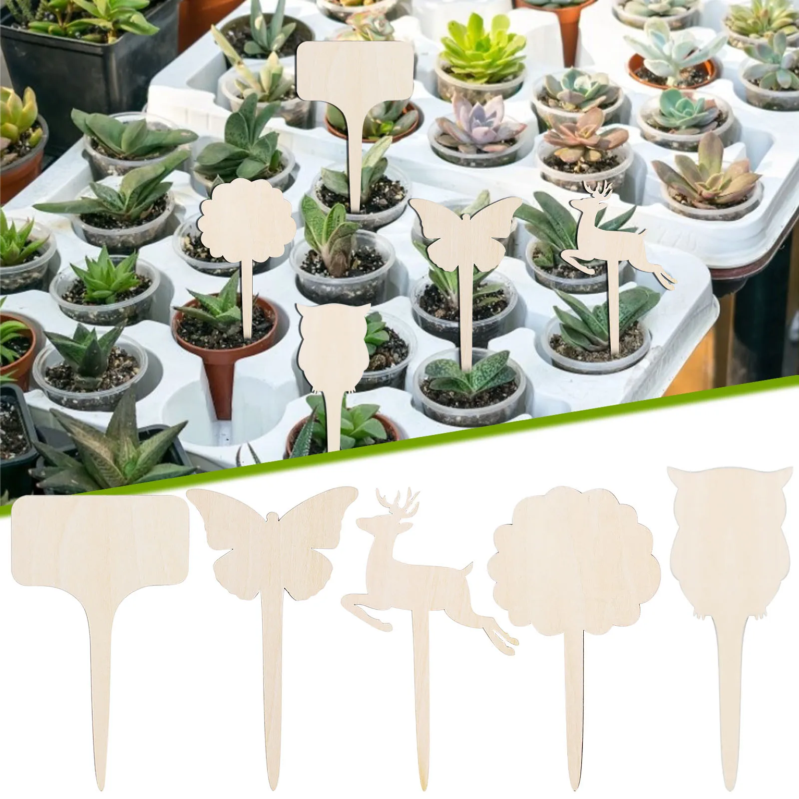Wooden Sign Creative Gardening Plant Markers Label Can Write Insert Ground 10PCS садовый инструмент semillas de flores#G | Дом и