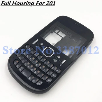 

Original For Nokia 201 Full Housing Cover Door Frame + Battery Back cover + English Keypad