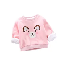 Детская одежда с рисунком из мультфильмов больших размеров, Осень-зима, бархатный толстый свитер теплая рубашка большого размера