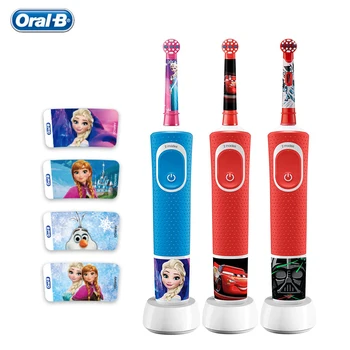 

Oral B Children Recharging Electric Toothbrush 2 Modes Waterproof Gum Care Safety Sensitive Teeth Brush Heads for Kids Ages 3+