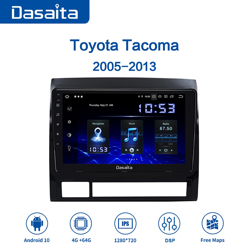 Автомагнитола 1 Din GPS Android 10 DSP для Toyota Tacoma стерео сенсорный экран 1280*720 MP3