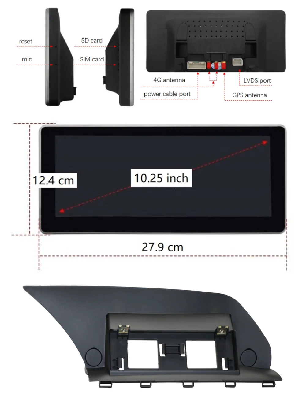 10,25 дюймов сенсорный экран для Audi A4L/A5 2009- низкий уровень конфигурации с gps навигацией радио Wifi Bluetooth мультимедийный плеер