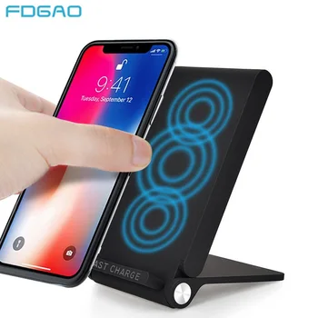 

FDGAO 10W Qi Fold Wireless Charger For Samsung S9 S10 Note 10 Folding Wireless Charging Stand For iphone 11 pro 8 Plus X XS XR