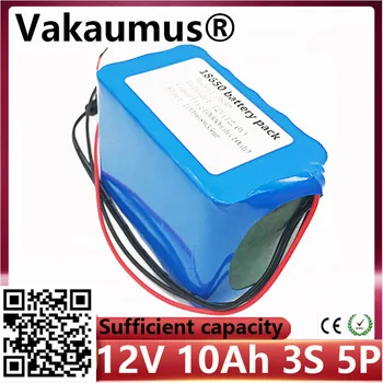 

12V 10Ah lithium battery pack with built-in bms 3s5p 18650 large capacity protection 11.1V 12V / 1 2.6V rechargeable battery