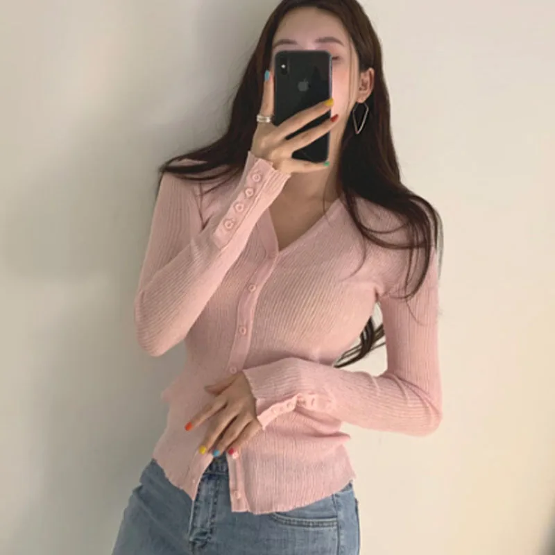 

High Quality Knitted Cardigan sweater Women 2019 Winter Spring Simple Solid Straight Bottom Clothing Fashion Cardigan for Female