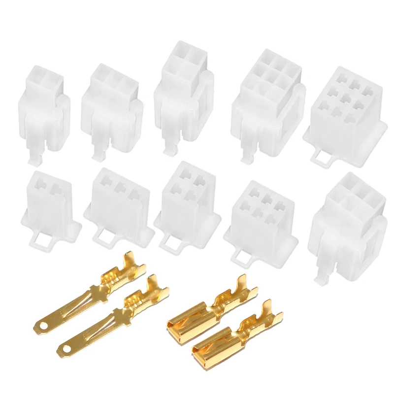 

5set/lot 2.8mm 2/3/4/6/9pin Automotive 2.8 Electrical wire Connector Male Female cable terminal plug Kits Motorcycle ebike car