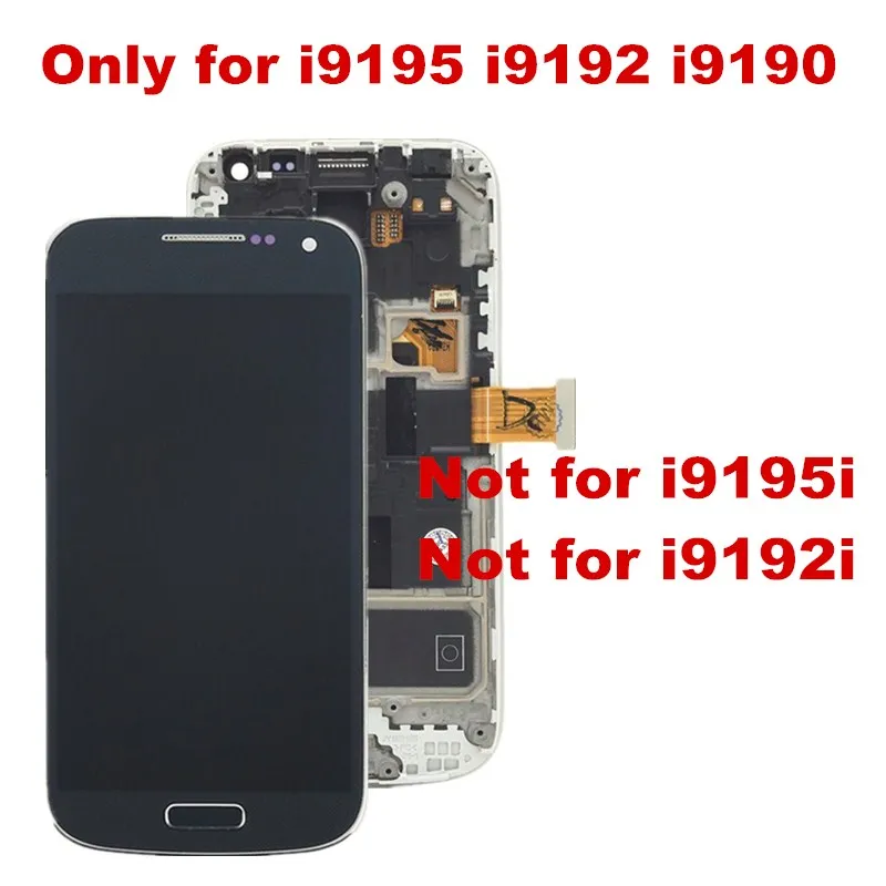 Супер AMOLED lcd S для samsung Galaxy S4 Mini I9190 i9192 i9195 ЖК-дисплей сенсорный экран дигитайзер с рамкой Замена стекла