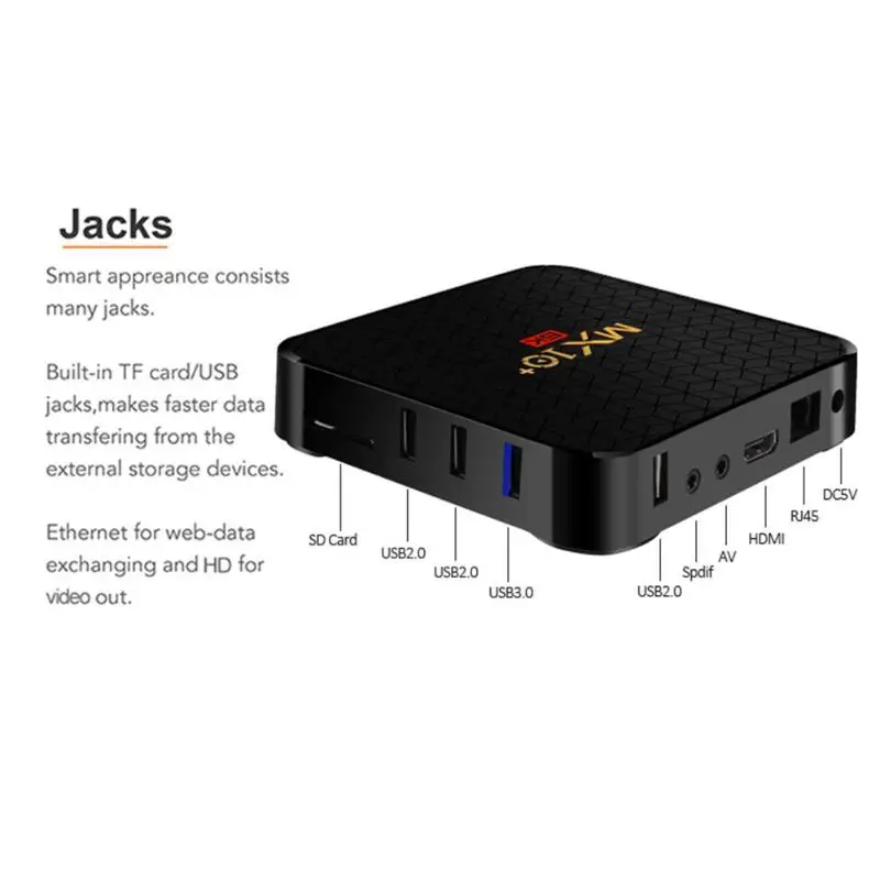 MX10 tv Box 4 Гб+ 64 ГБ Android 9,0 четырехъядерный WiFi tv Box Сертификация Google