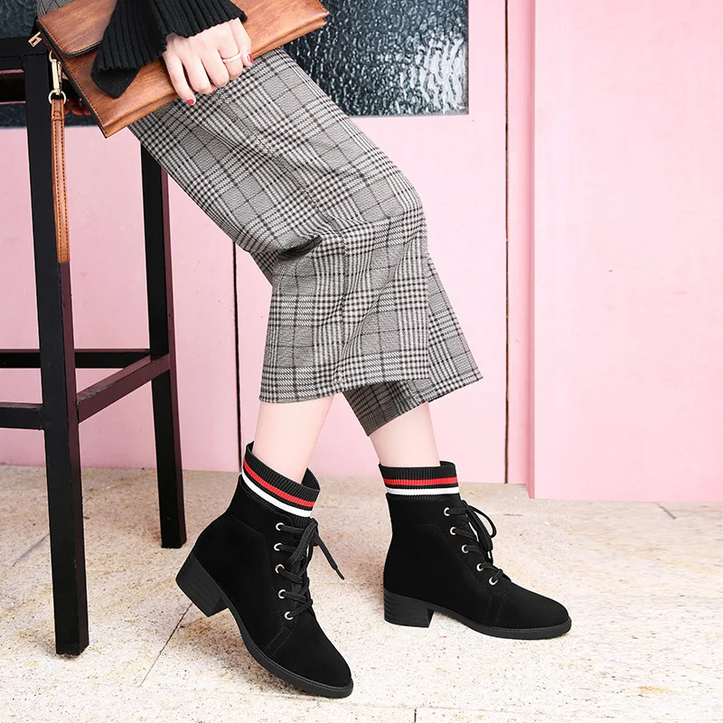 

Martin Boots Women's British-Style Versatile Spring And Autumn Single Boots 2019 New Style Chunky-Heel Semi-high Heeled Autumn S