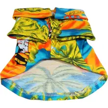 DishyKooker Гавайский стиль печати рубашка для домашних собак Открытый пляжная одежда