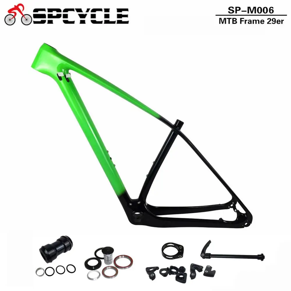 Excellent Spcycle 29er Full Carbon MTB Bicycle Frame 27.5er Mountain Bike Carbon Frame 650B T1000 Carbon Hardtail Frames Gradient Color 1