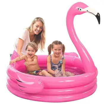

Large Inflatable Swimming Pool Flamingo-shaped Inflatable Three-layer Circular Baby Kids Pools For Children Adults