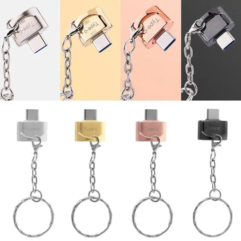 

USB 3.1 Type-C Male To USB 2.0 A Female OTG Data Converter Adapter Key Chains