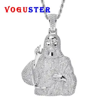 

VOGUSTER Brand Religious High Quality Cubic Zirconia CZ Micro Pave Jesus Christ Pendant Necklace