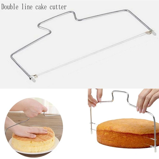 1pcs Adjustable Stainless Stainless Steel Cake Cut Slicer Double Lines Cake  Cutter Decorating Diy Bakeware Kitchen Cooking Tool - Cake Tools -  AliExpress