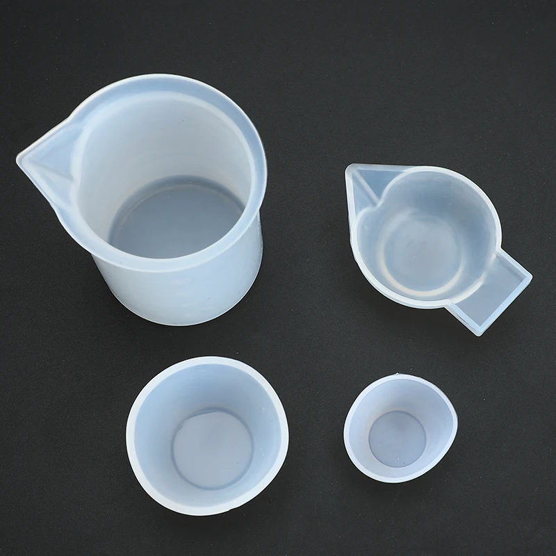 4pcs/set Silicone Mixing Cups Epoxy Resin Mold Measuring Cup Tools DIY Handmade Jewelry Making Tool Kits