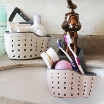 

Toothbrush Toothpaste Hanging Basket Storage Sink Pouch Drain Sponge Holder Rack Organize Tool Faucet Bath Kitchen Accessories