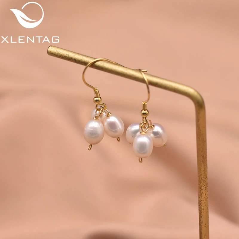 Серьги XlentAg с пресноводным жемчугом серьги капли для женщин минималистичные 925s