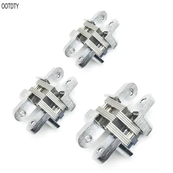 

OOTDTY 2PCS Stainless Steel Hidden Hinges Invisible Concealed Folding Door Hinge for Kitchen Furniture Hardware