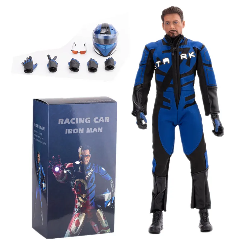 PVC Action Figure New 32cm HC toys Iron Man Tony Stark Blue Racing Suit Ver 