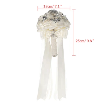 

New Wedding flowers White Bridesmaid Bridal Bouquets artificial Rose Wedding Bouquet Valentines Gift Wedding Decoration Supplies