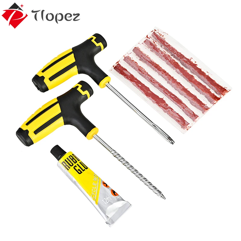 Tlopez инструмент для ремонта автомобильных шин, бескамерный комплект для ремонта шин, авто грузовой автомобиль, мотоцикл, велосипед, колесо, шина, прокол, Ремонтный комплект, инструменты D5| |   | АлиЭкспресс