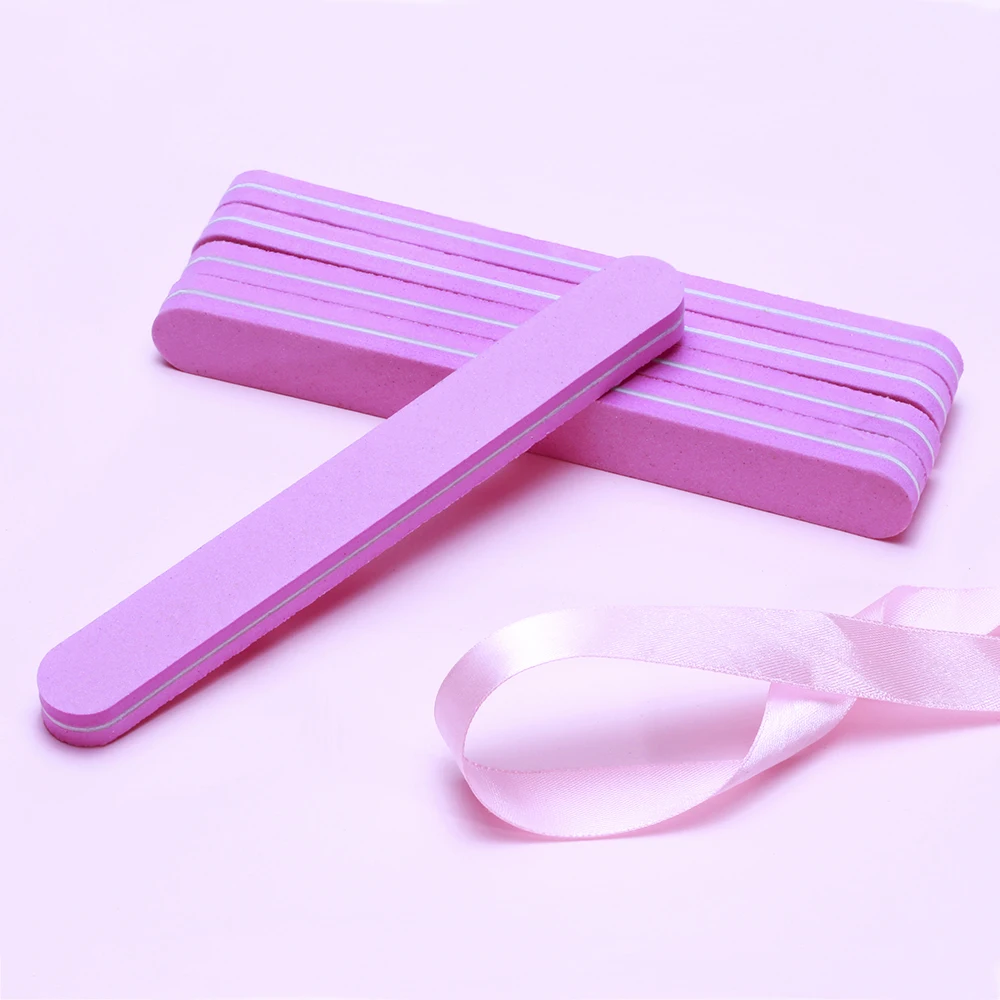 

10pcs Pink Form 180/100 Nail Files Buffer Block Sponge Nail Art File For UV Gel Proffesional Pedicure Sanding Nail Art Tool TF18