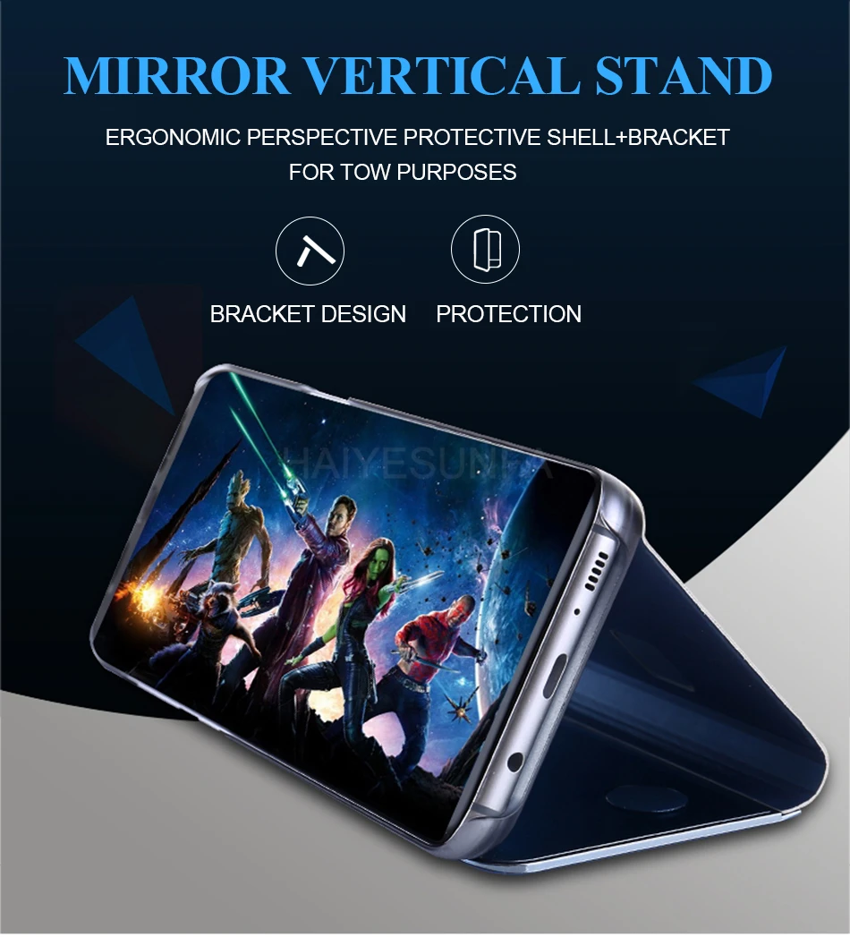 Роскошное противоударное зеркало, умный чехол для samsung Galaxy S10 S9 S8 Note 10 Plus, силиконовый чехол для samsung S10e, флип-чехол s