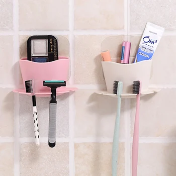 

Bathroom Wall Suction Cup Box Toothbrush Toothpaste Holder Storage Organizer